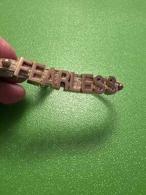 Rose Gold Fearless Slogan Bracelet Wrap Faux Leather Adjustable Inspirational
